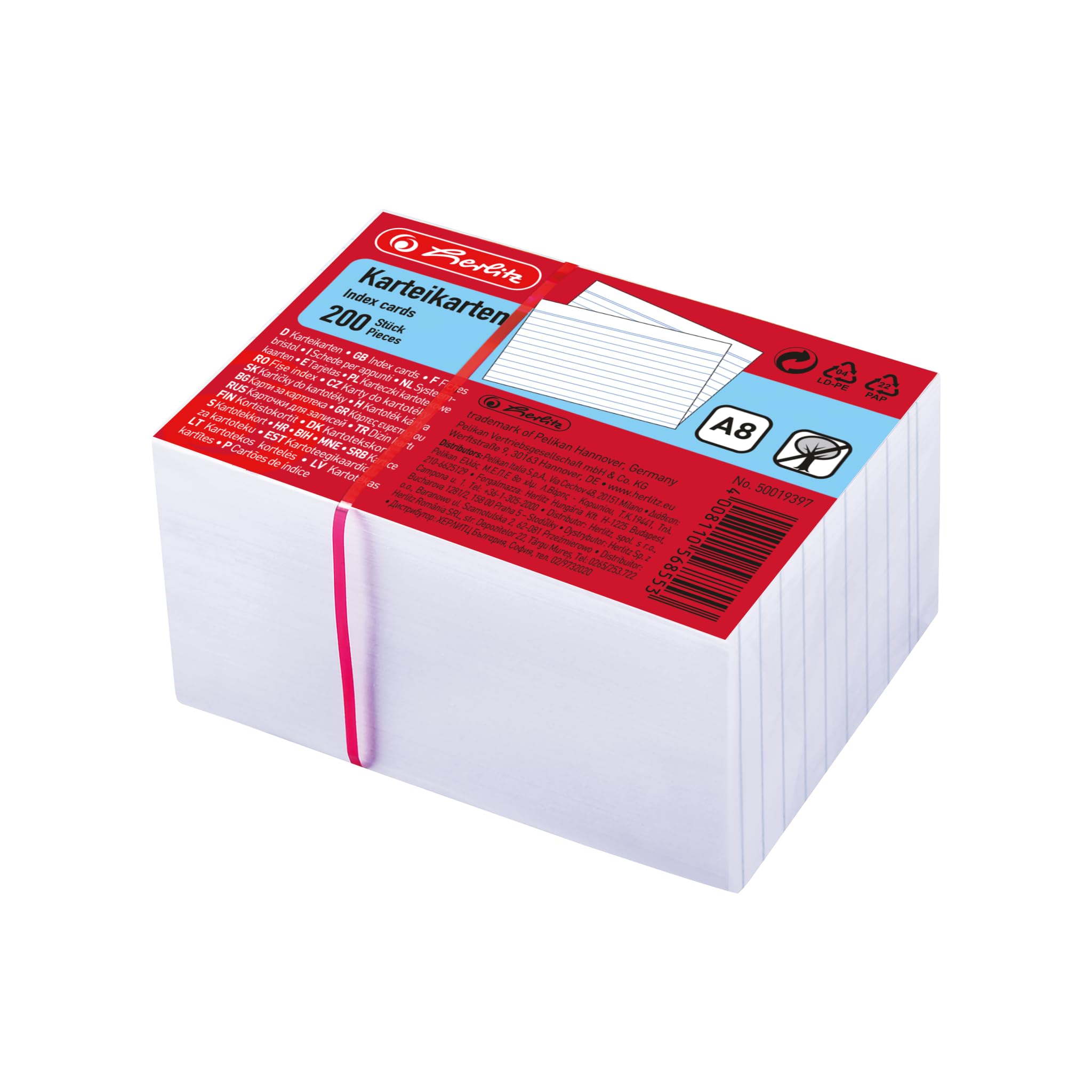 herlitz-50019397-karteikarte-a8-wei-170-g-m-liniert-200-st-ck image 2
