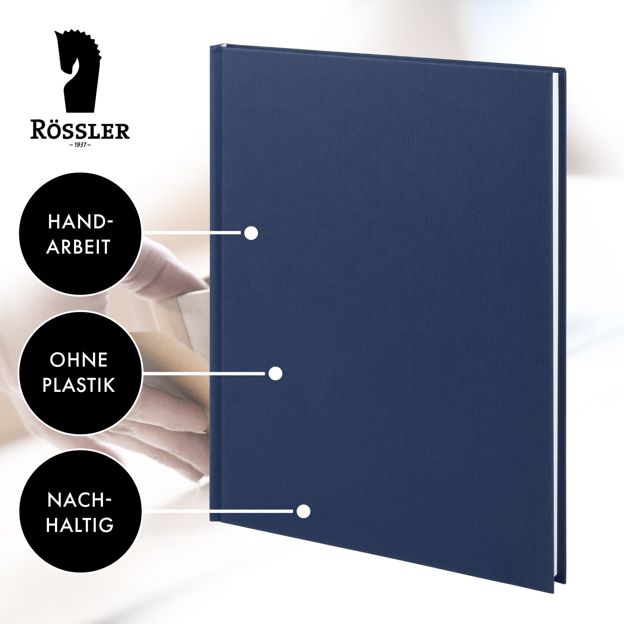 r-ssler-s-o-h-o-notizbuch-a4-hardcover-blanko-navy-blau image 3