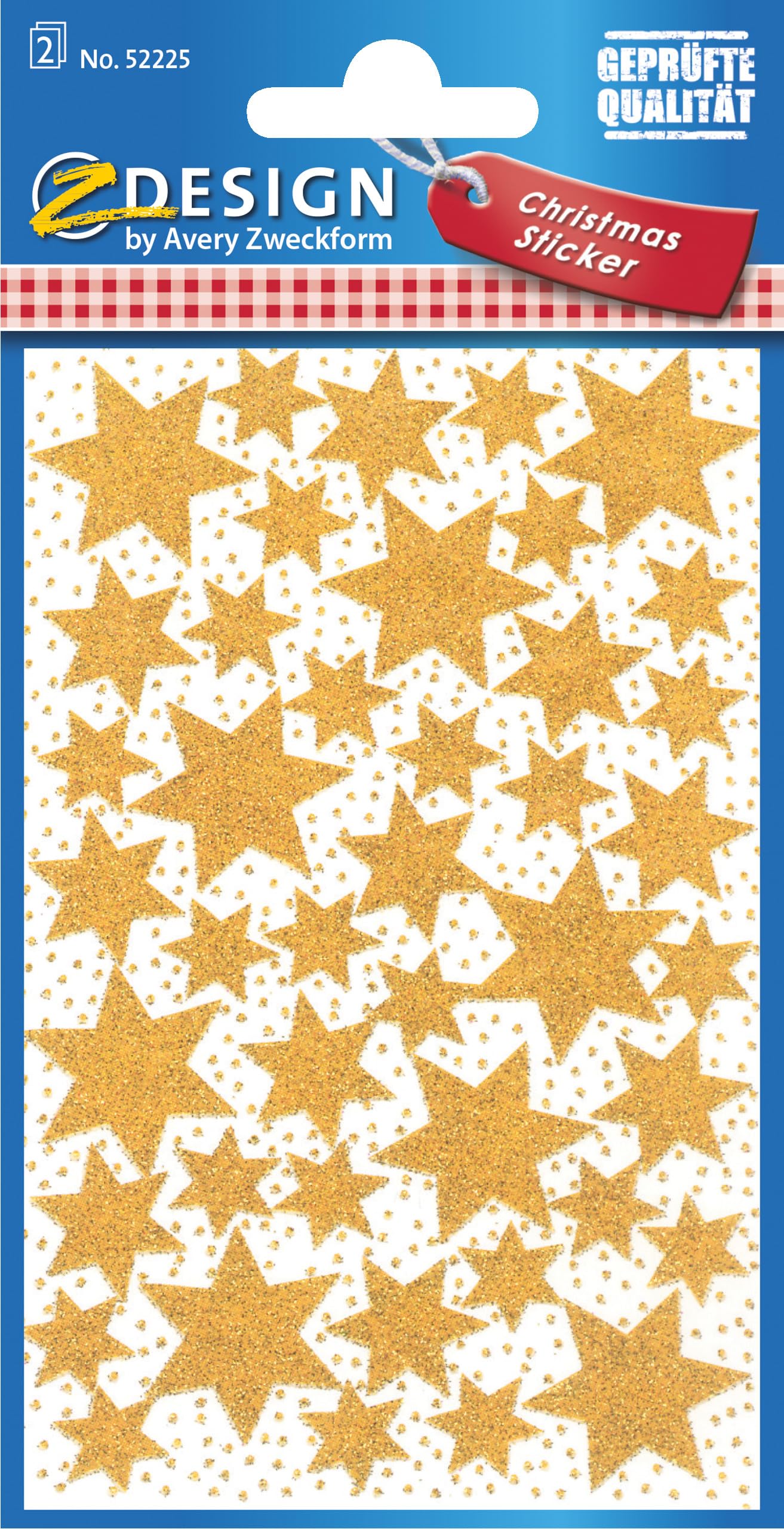 avery-zweckform-z-design-weihnachts-sticker-sterne-gold-86-st-ck image 1