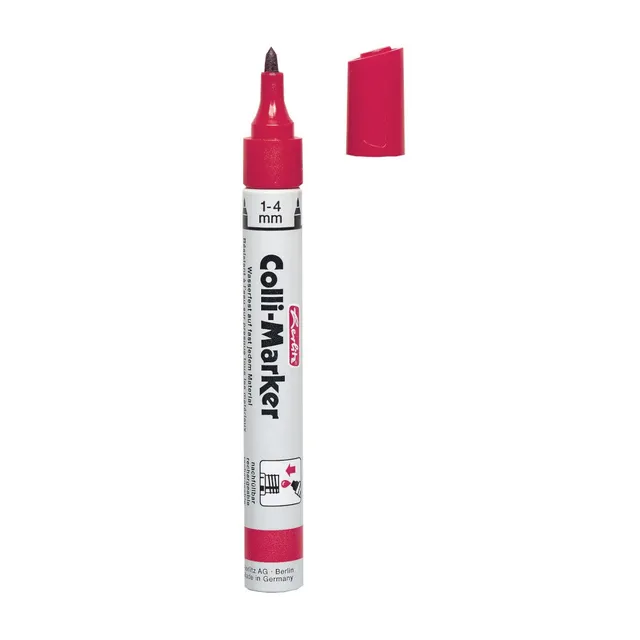 herlitz-8665606-colli-marker-rot-1-4-mm-keilspitze-permanent image 1