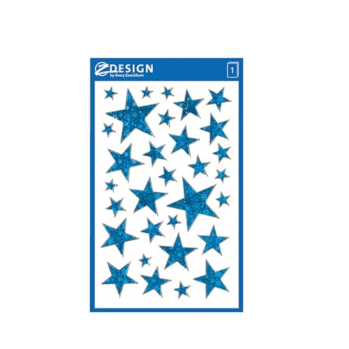 avery-zweckform-z-design-52259-weihnachtsaufkleber-sterne-blau-28-st-ck image 5