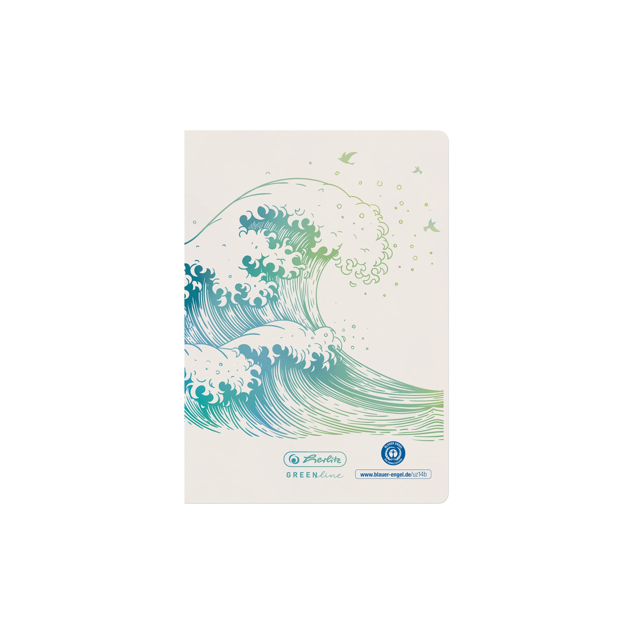 herlitz-greenline-notizheft-a6-liniert-32-blatt-motiv-welle-10-st-ck image 1