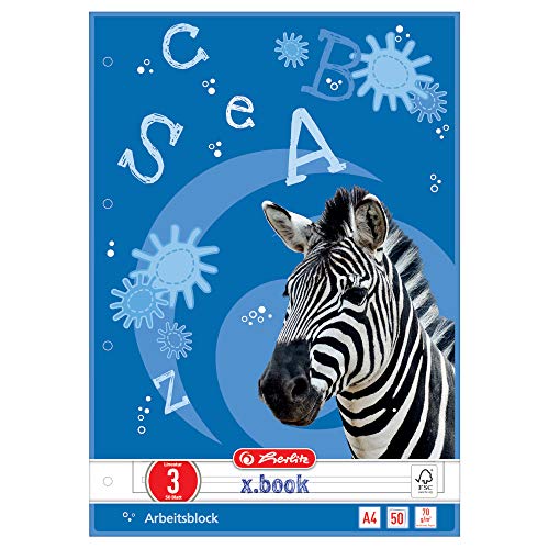 herlitz-arbeitsblock-x-book-a4-lineatur-3-liniert-50-blatt-5-st-ck image 2