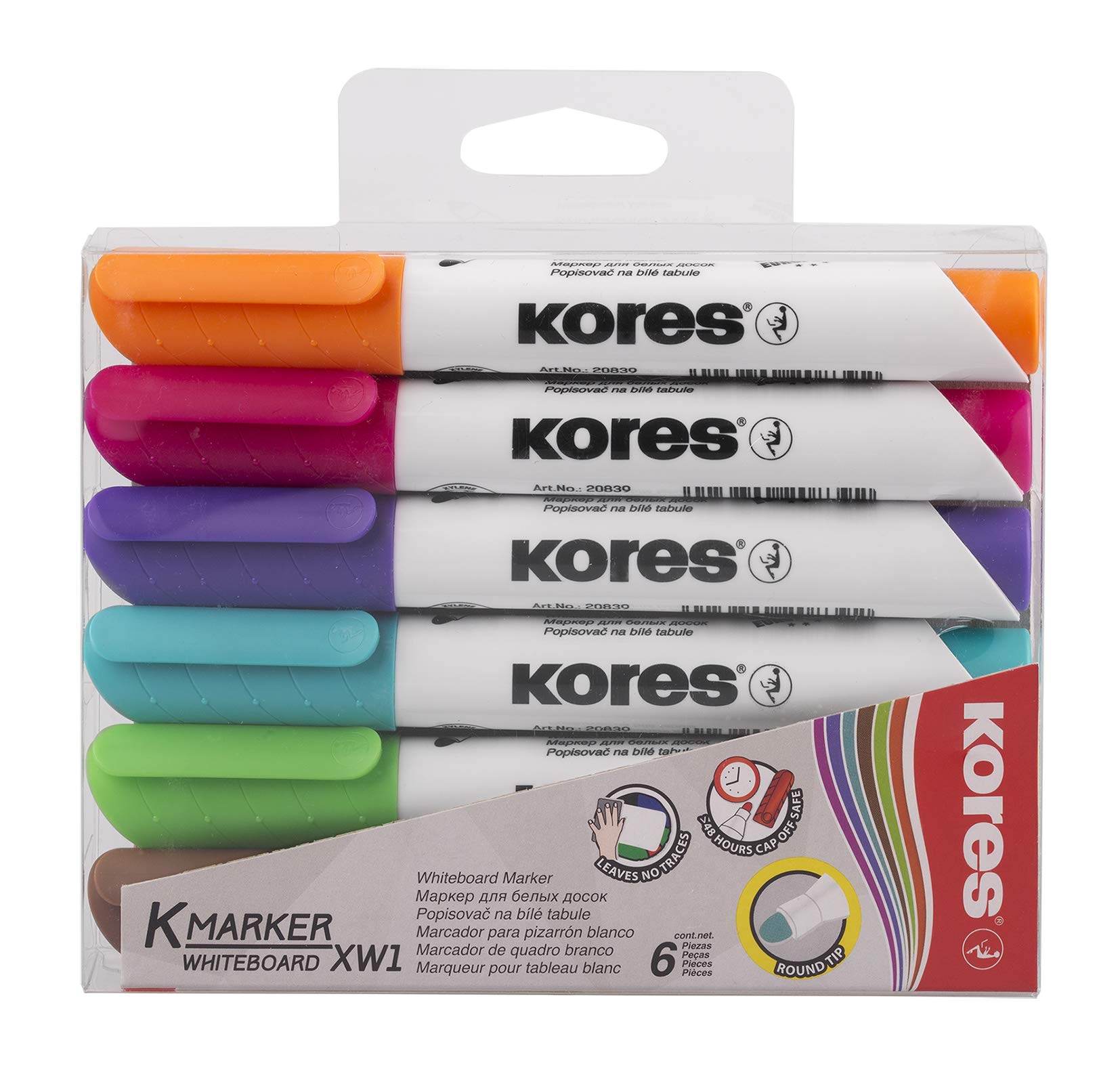 kores-k-marker-xw1-whiteboard-marker-6-farben-rundspitze image 1