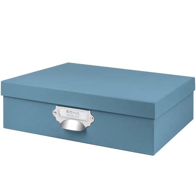 r-ssler-s-o-h-o-aufbewahrungsbox-mit-deckel-a4-denim-blau image 1