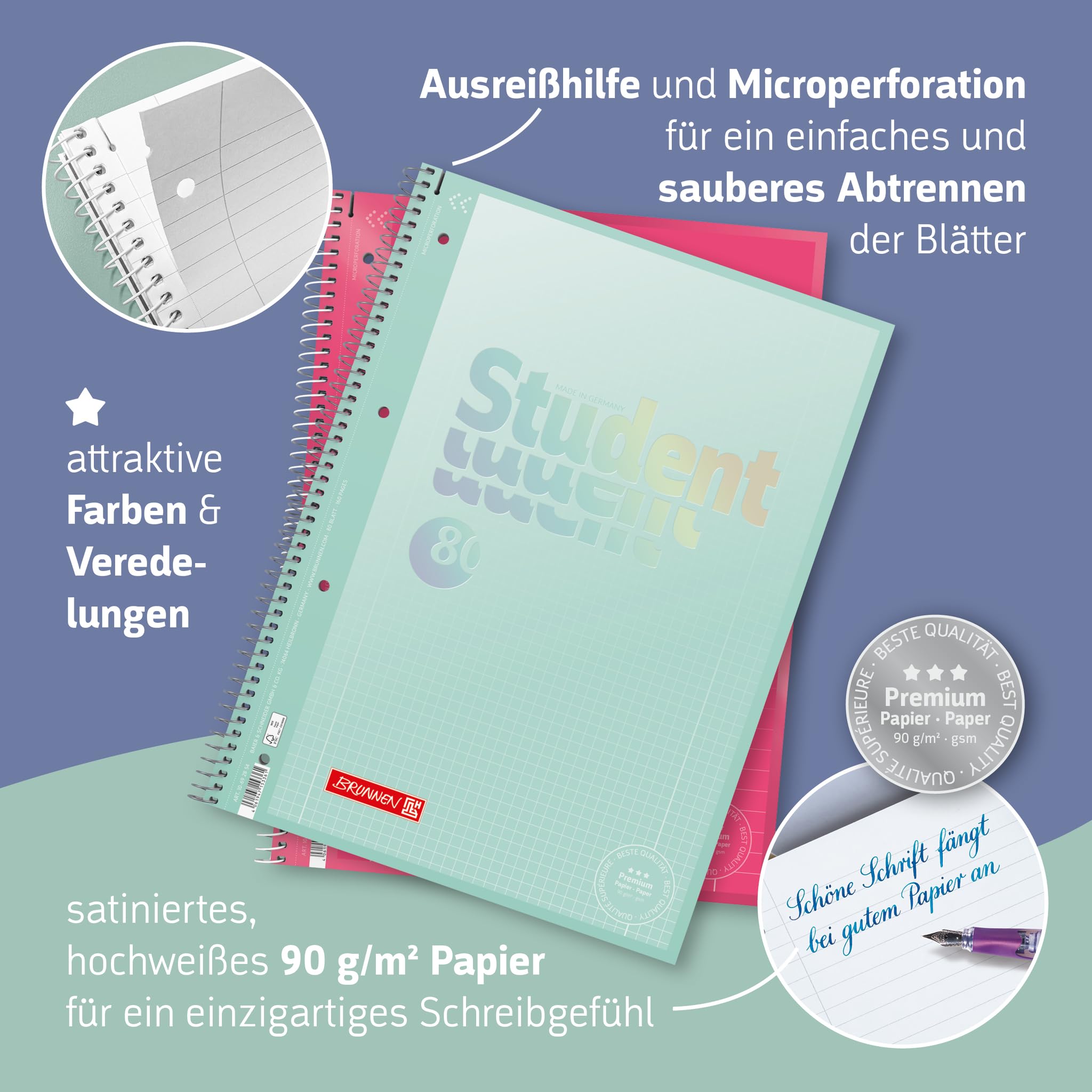 brunnen-collegeblock-premium-student-pastell-2-a4 image 3
