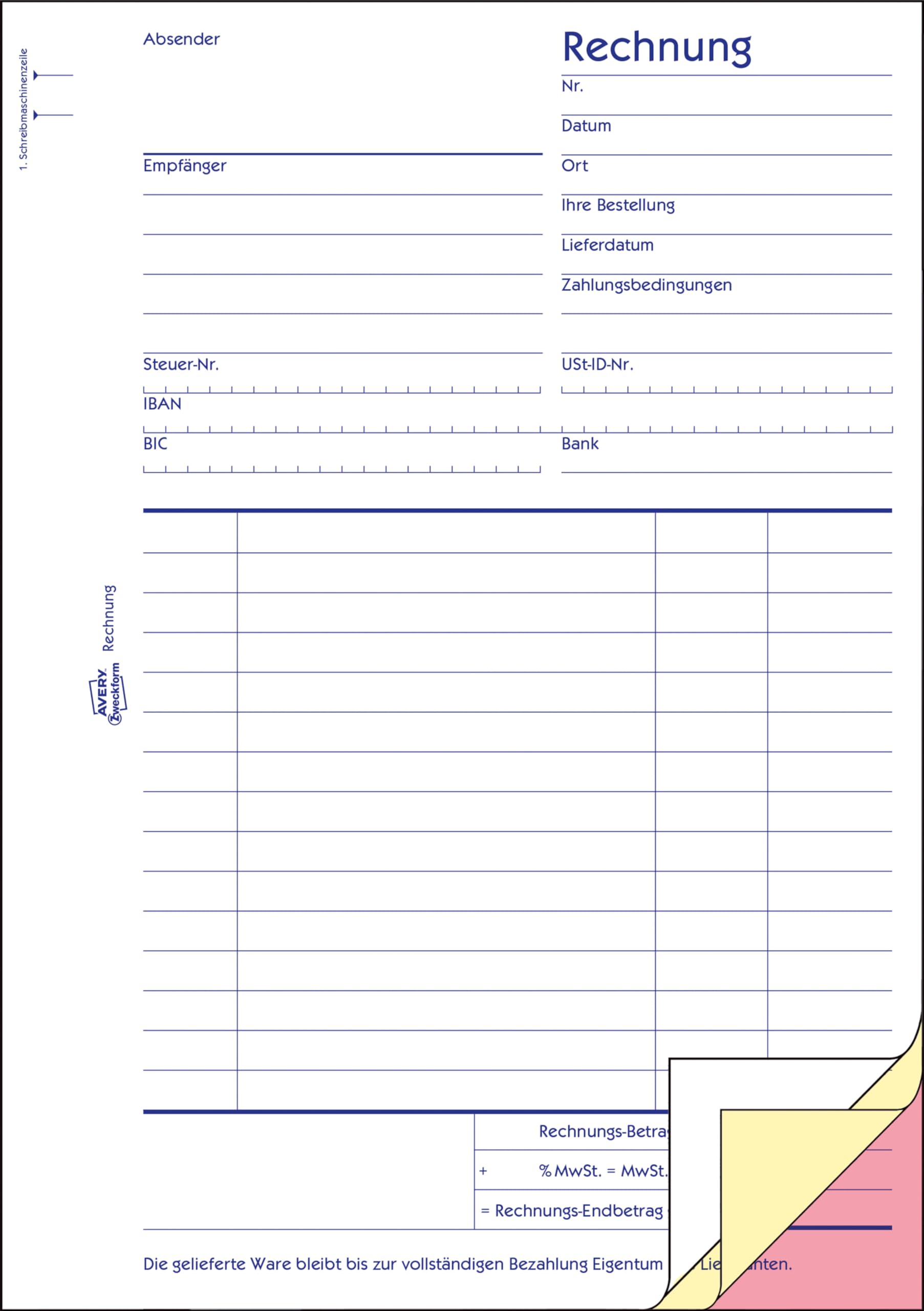 avery-zweckform-1731-rechnungsbuch-a5-3x40-blatt-selbstdurchschreibend-wei-gelb- image 2