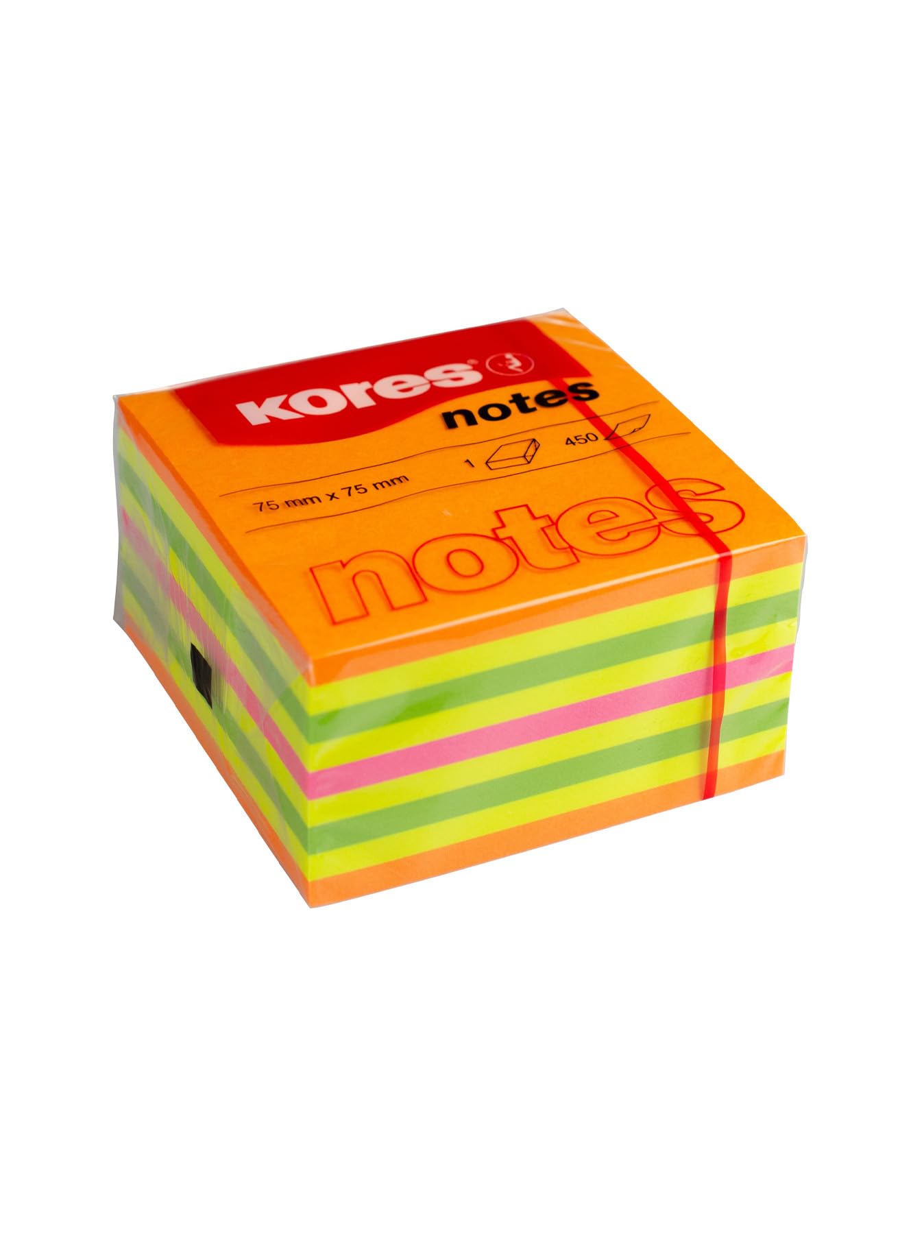 kores-haftnotizblock-summer-75x75mm-450-blatt-4-neonfarben image 1