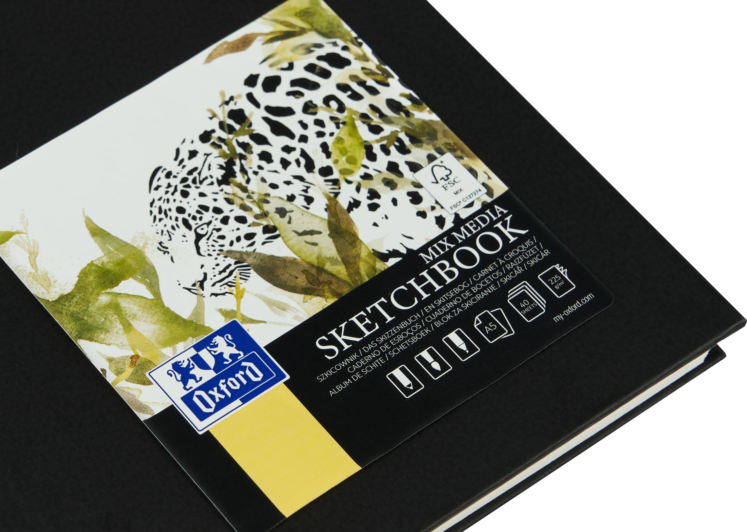 oxford-skizzen-block-a5-hardcover-spiral-225g-schwarz image 4