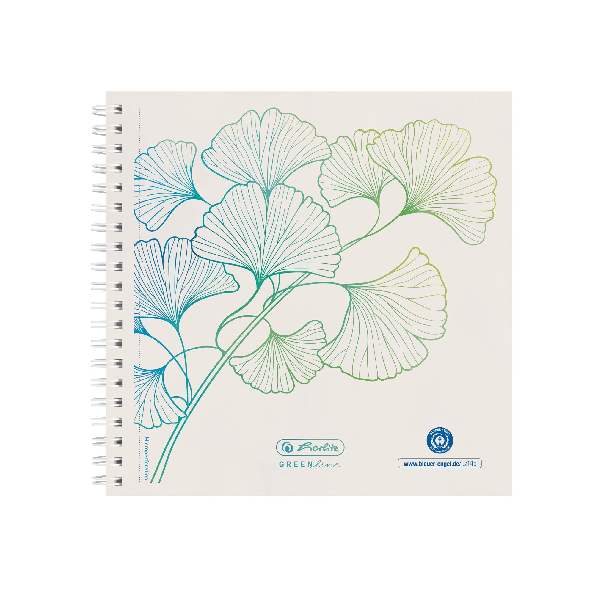 herlitz-spiralblock-greenline-14-8-x-14-8-cm-punktkariert-100-blatt-ginkgo-5-st- image 1