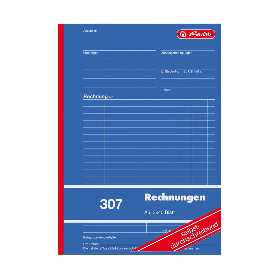 herlitz-888545-rechnungs-buch-a5-307-3x40-blatt-selbstdurchschreibend image 1