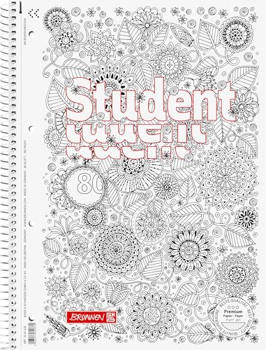 brunnen-collegeblock-premium-student-zenart-floral-a4-lineatur-28-80-blatt-wei image 5