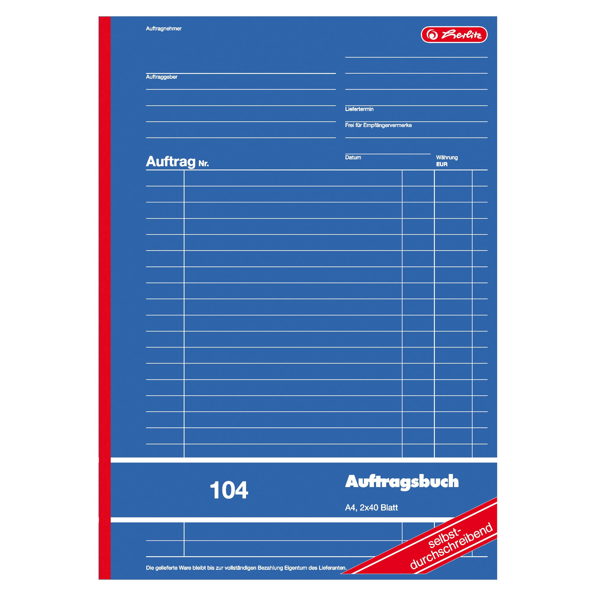herlitz-auftragsbuch-104-a4-selbstdurchschreibend-40-blatt image 2