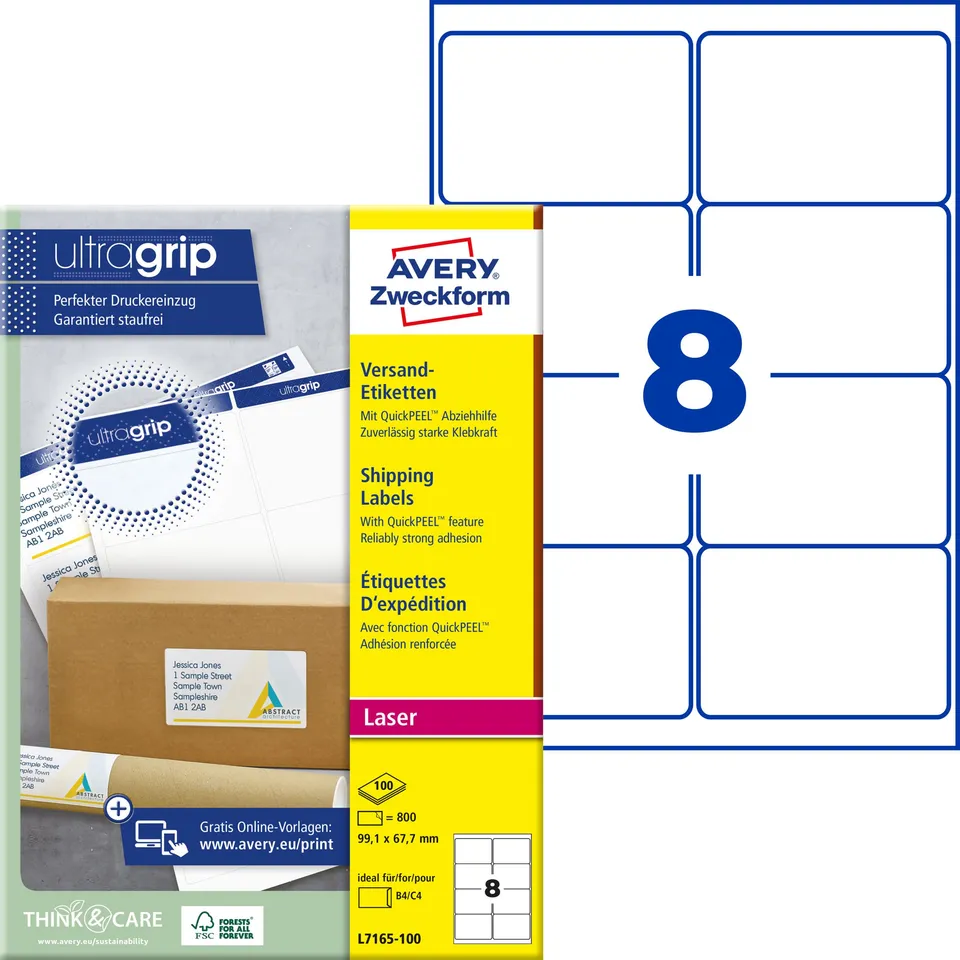 avery-zweckform-l7165-100-versandetiketten-99-1x67-7-mm-800-aufkleber-wei image 1