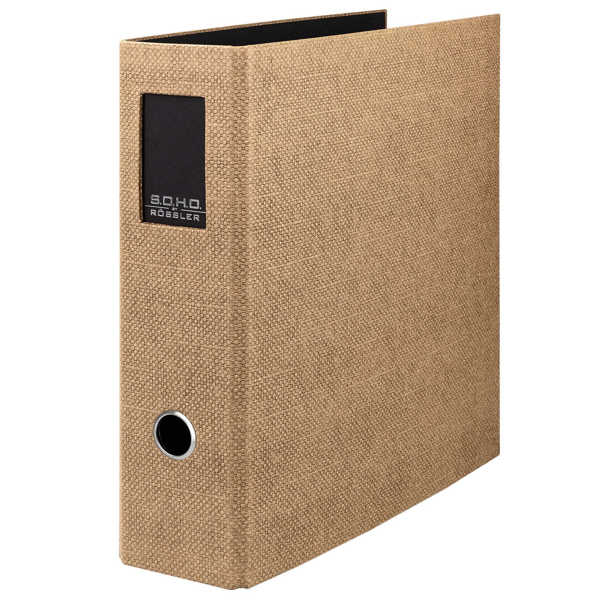 r-ssler-s-o-h-o-ordner-breit-a4-8-5-cm-mit-r-ckenschild-haselnuss-braun image 1