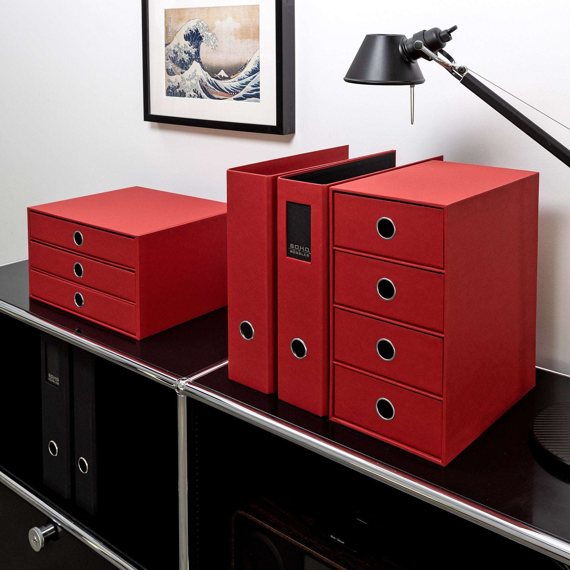 r-ssler-s-o-h-o-schubladenbox-a4-querformat-3-f-cher-rot image 8