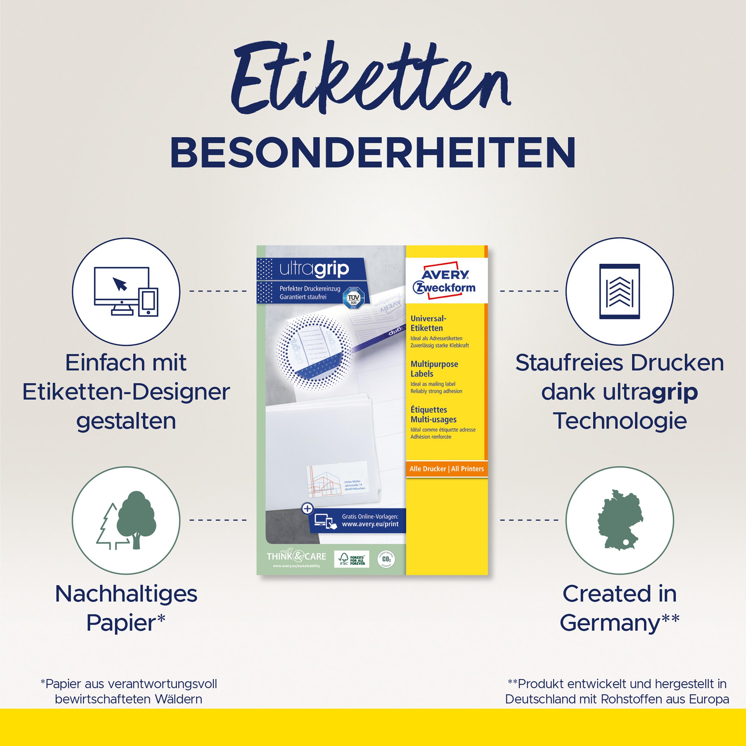 avery-zweckform-6603-universal-etiketten-a4-210x297-mm-matt-wei-65-blatt image 2