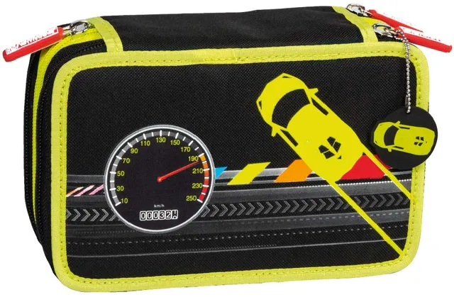 brunnen-sch-ler-etui-speed-3-rei-verschl-sse-schwarz-gef-llt-mit-markenbuntstift image 1