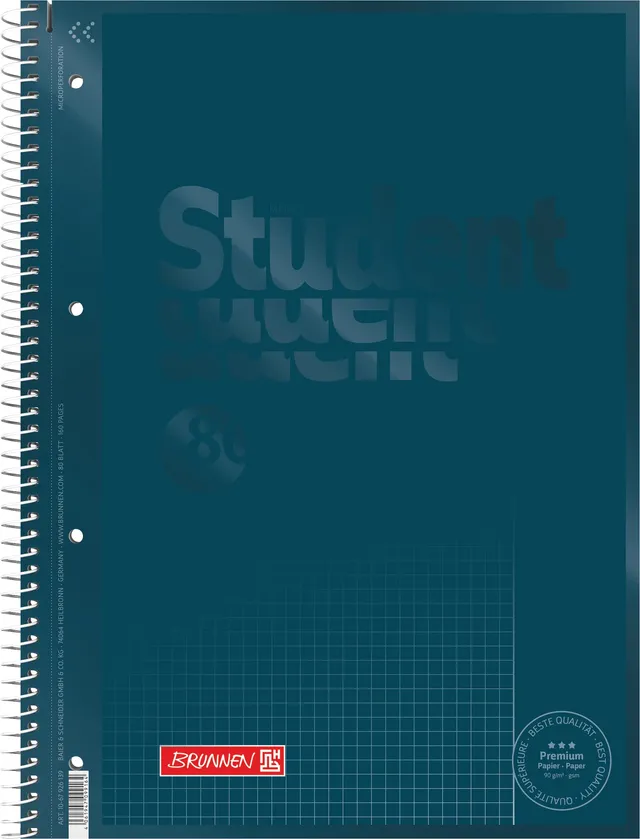 brunnen-collegeblock-premium-student-colour-code-a4-lin26-80-blatt-denim image 1