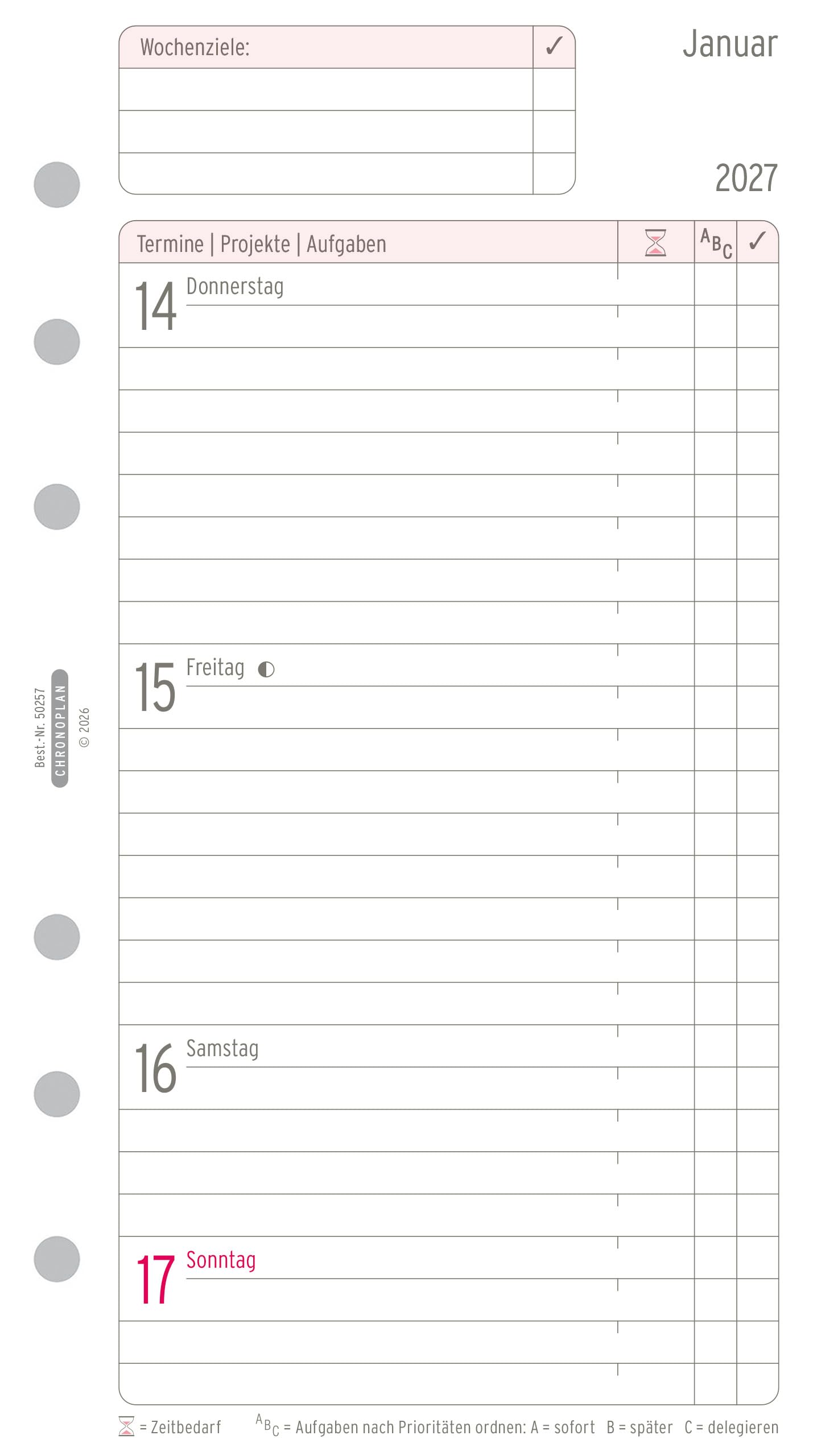 chronoplan-50257-kalendereinlage-2027-wochenplan-midi-96x172-mm-1-woche-auf-2-se image 4