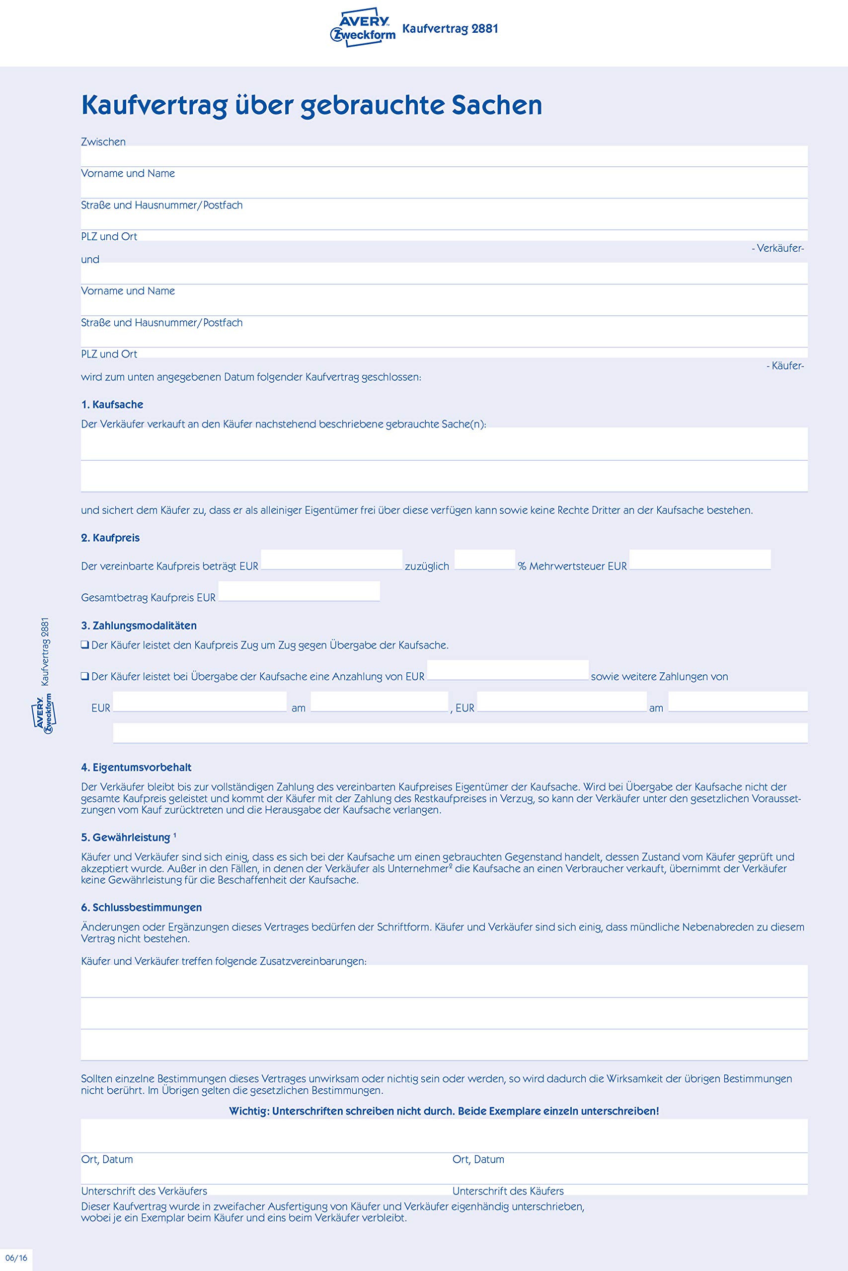 avery-zweckform-2881-5-kaufvertrag-allgemein-privat-a4-selbstdurchschreibend-5-s image 2