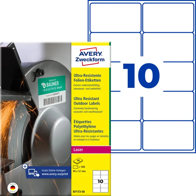 avery-zweckform-b7173-50-ultra-resistente-folienetiketten-99x57-mm-500-st-ck-wei image 1