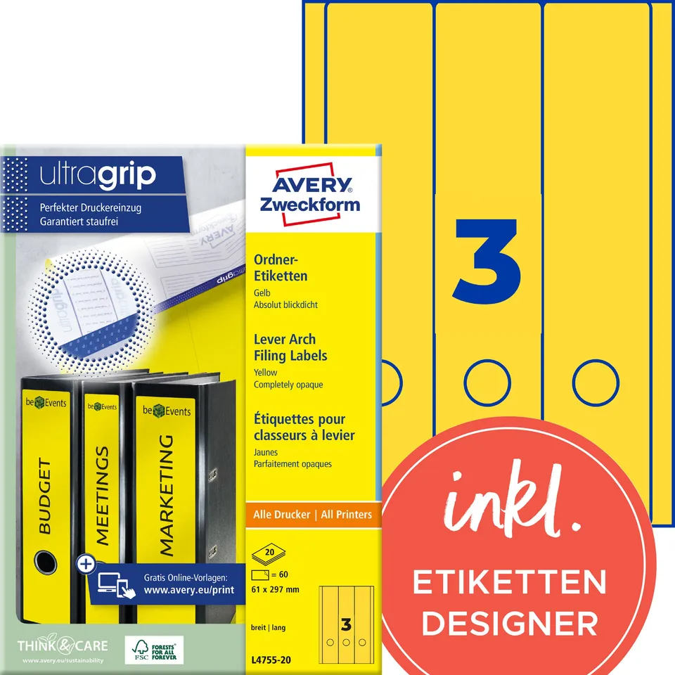 avery-zweckform-l4755-20-ordnerr-cken-etiketten-61x297-mm-breit-lang-gelb-60-st- image 1