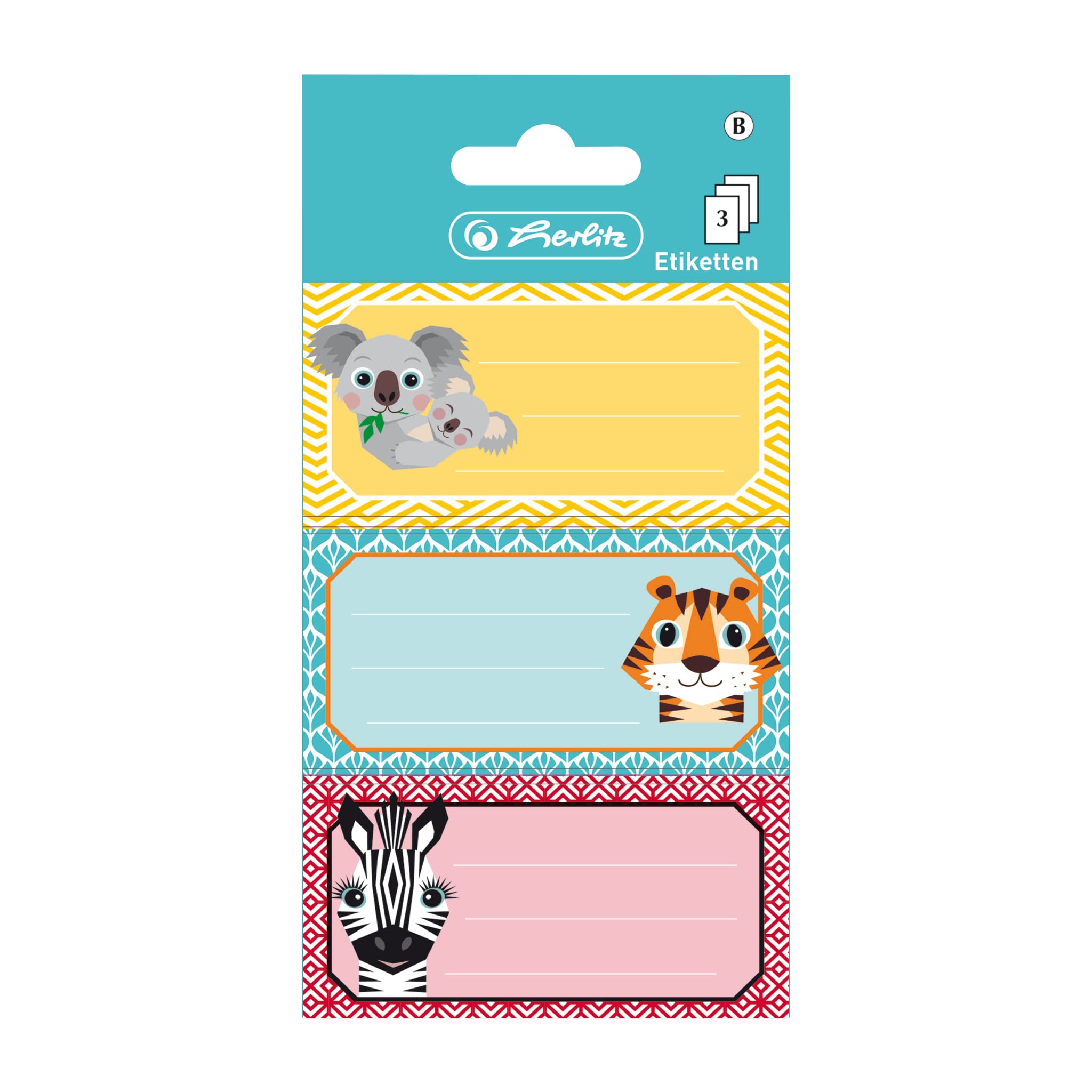 herlitz-buchetiketten-cute-animals-selbstklebend-3-bogen-3-st-ck image 2