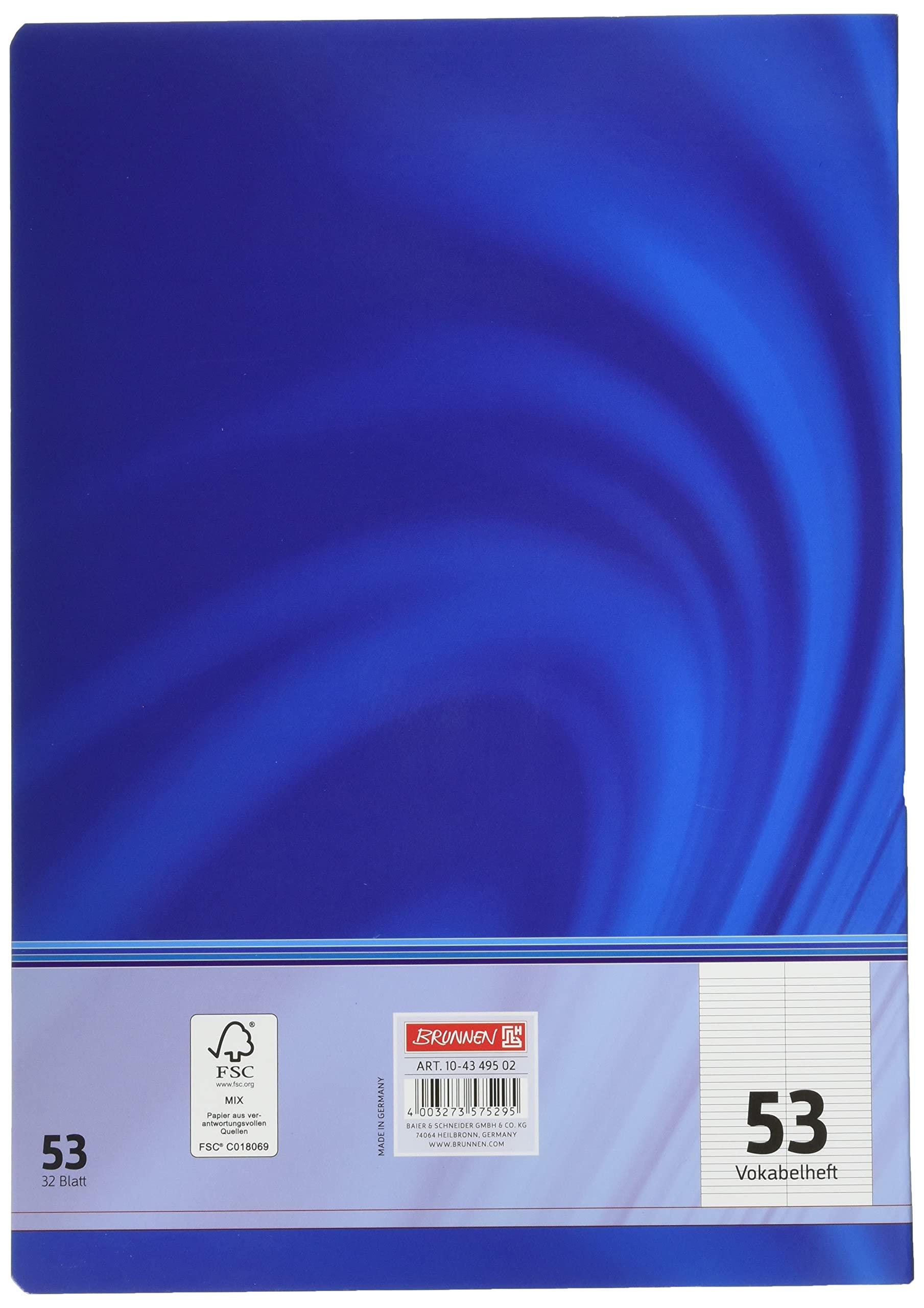 brunnen-104349502-vokabelheft-a4-premium-32-blatt-liniert-mit-teilungslinie image 2