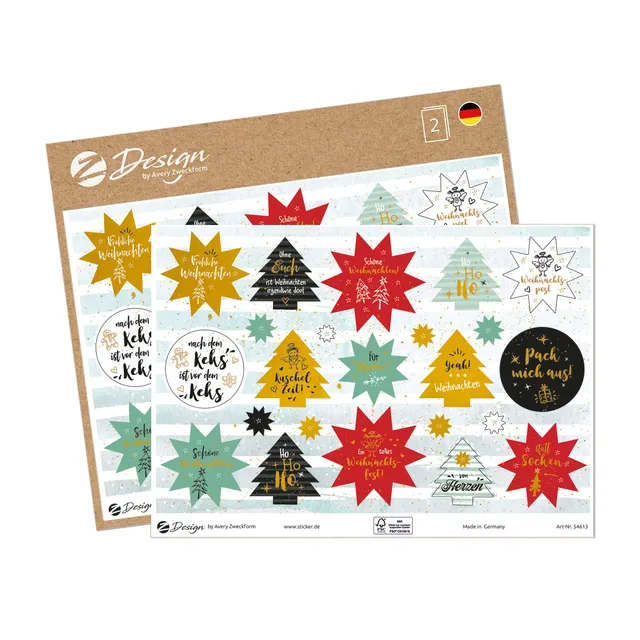 avery-zweckform-54613-aufkleber-weihnachten-sterne-weihnachtsw-nsche-46-st-ck-go image 1