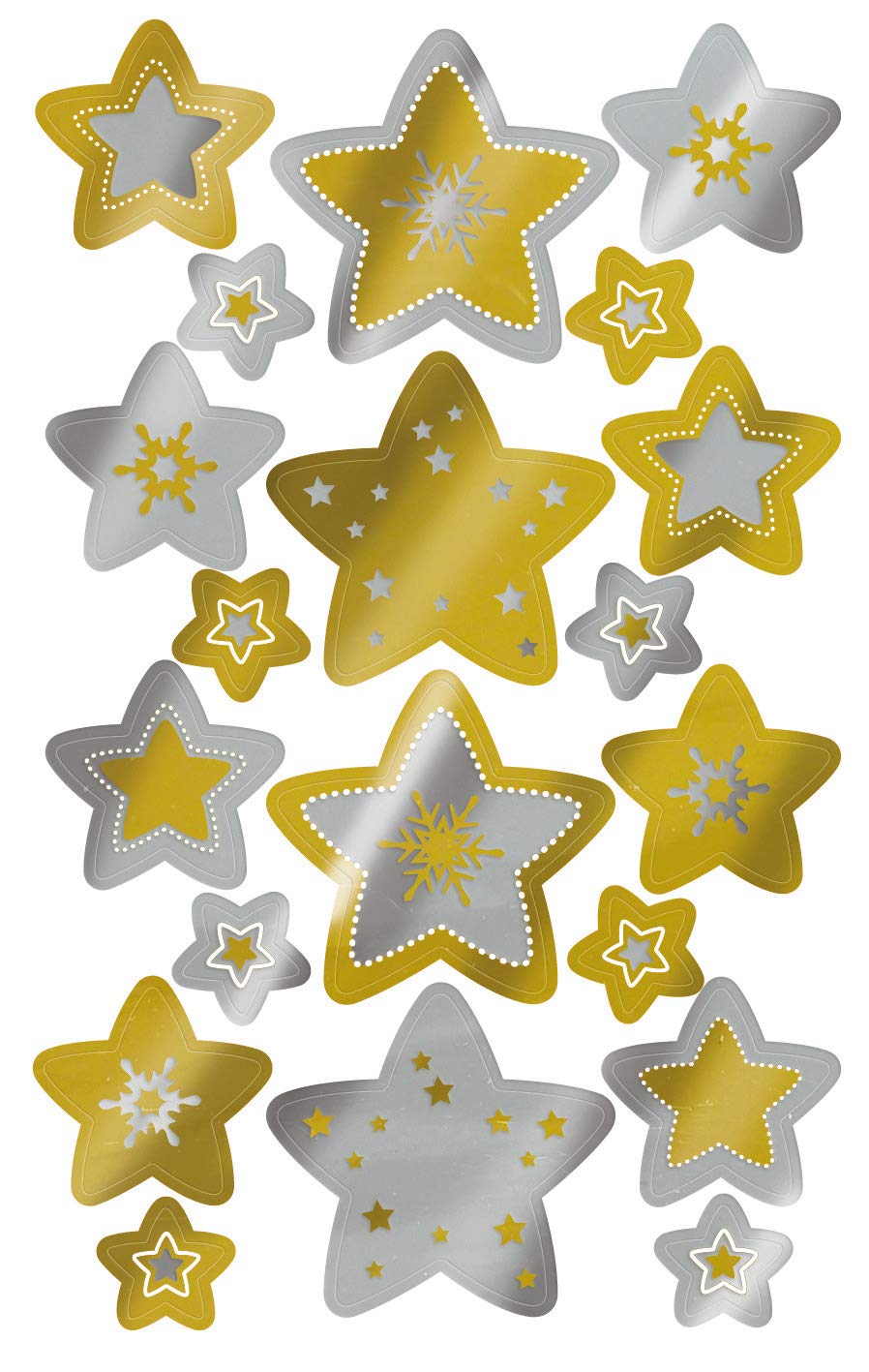 avery-zweckform-52911-z-design-weihnachts-sticker-sterne-gold-silber-20-aufklebe image 1