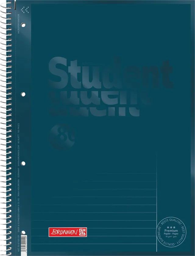 brunnen-collegeblock-premium-student-colour-code-a4-lin25-80-blatt-denim image 1