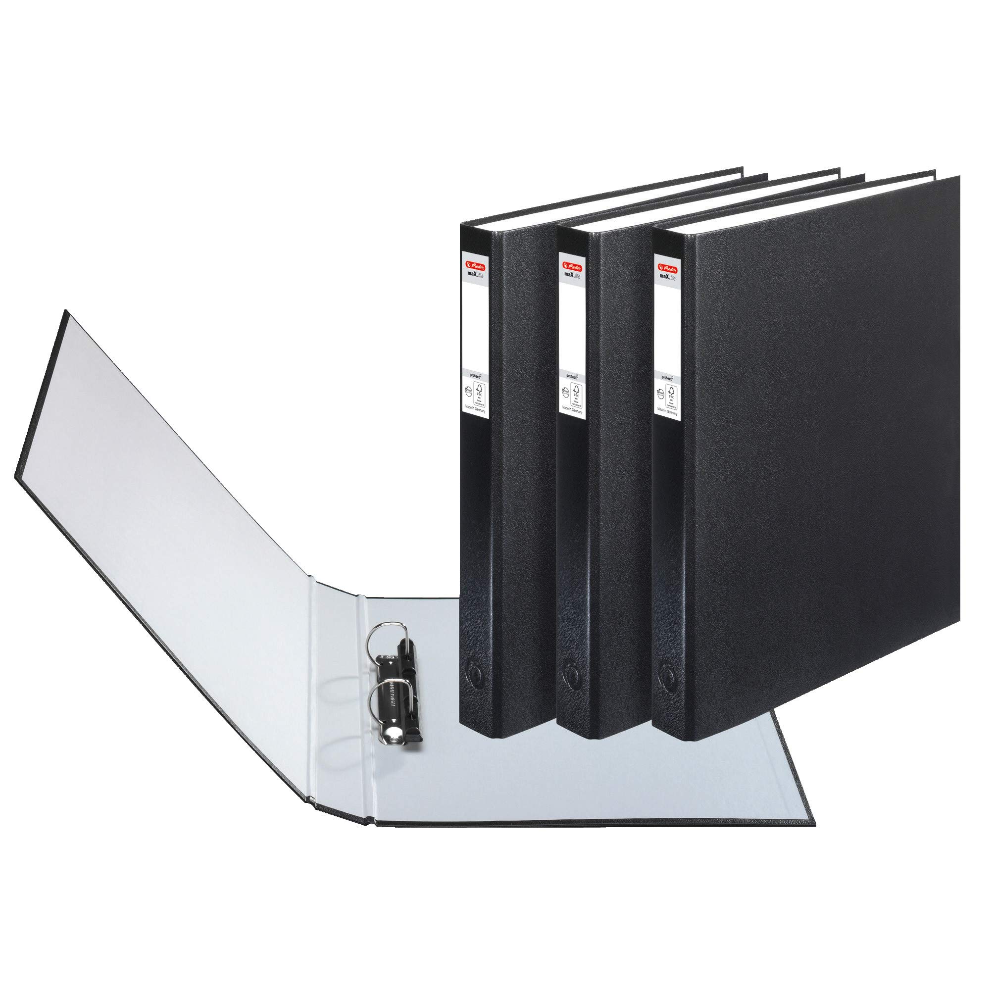 herlitz-1913821-ringbuch-a4-pp-2-ring-24-mm-3er-pack-schwarz image 1