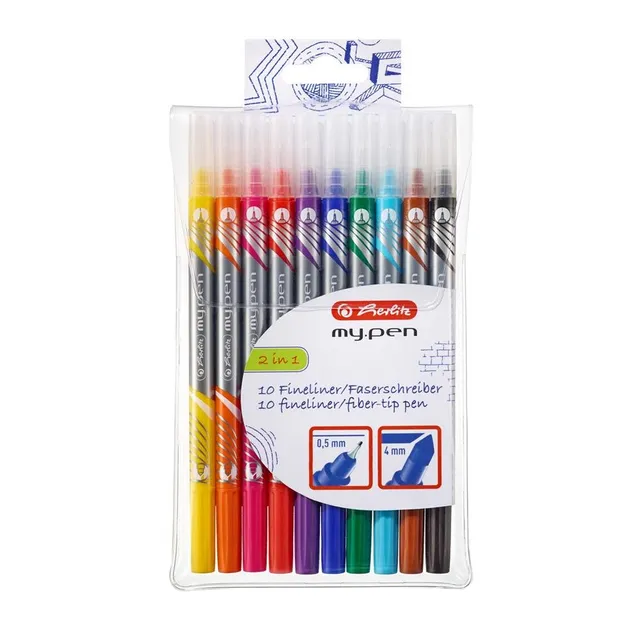 herlitz-my-pen-fineliner-fasermaler-10-farben-im-etui image 1