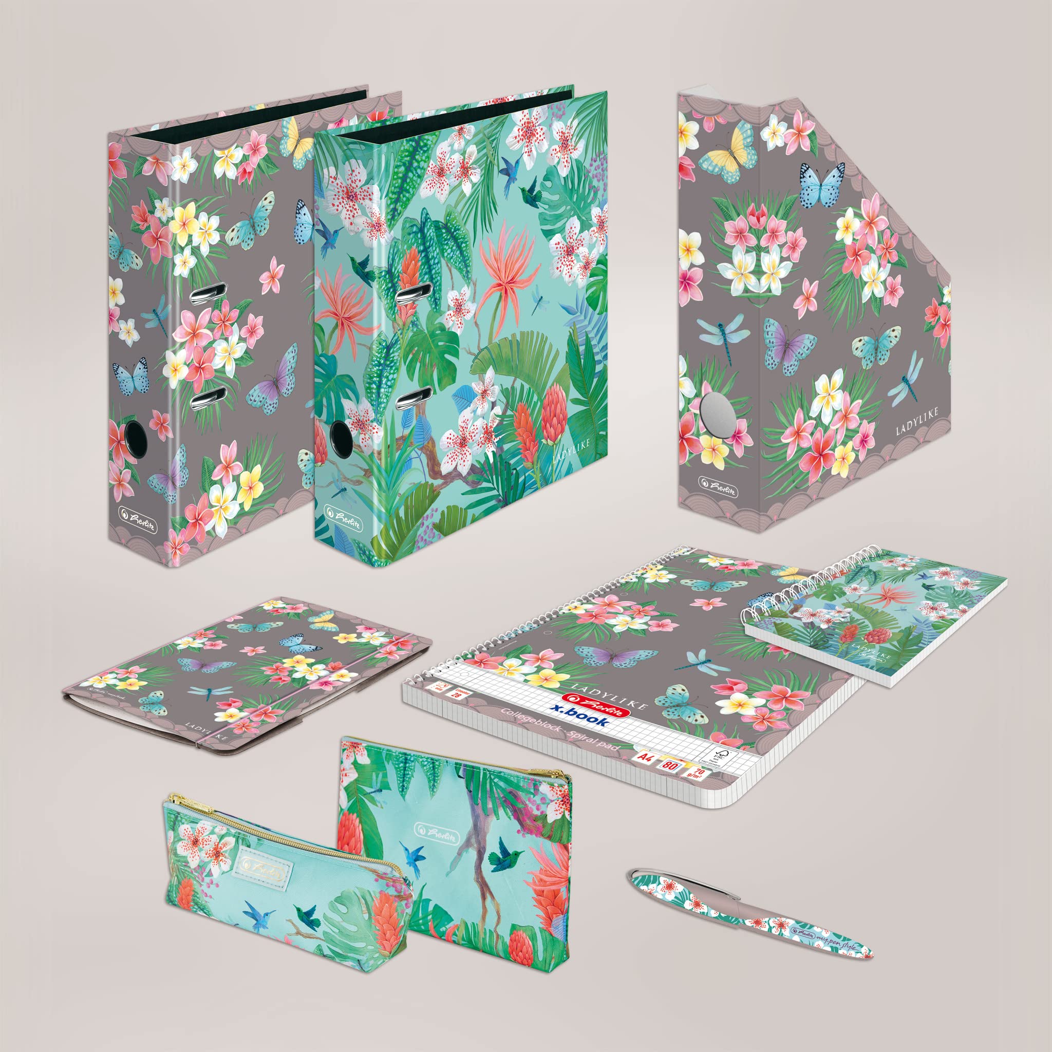 herlitz-my-book-flex-notizheft-a4-ladylike-jungle-2-x-40-blatt-kariert-liniert image 4