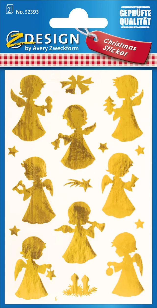avery-zweckform-z-design-52393-weihnachtsaufkleber-goldene-engel-sterne-32-stick image 1