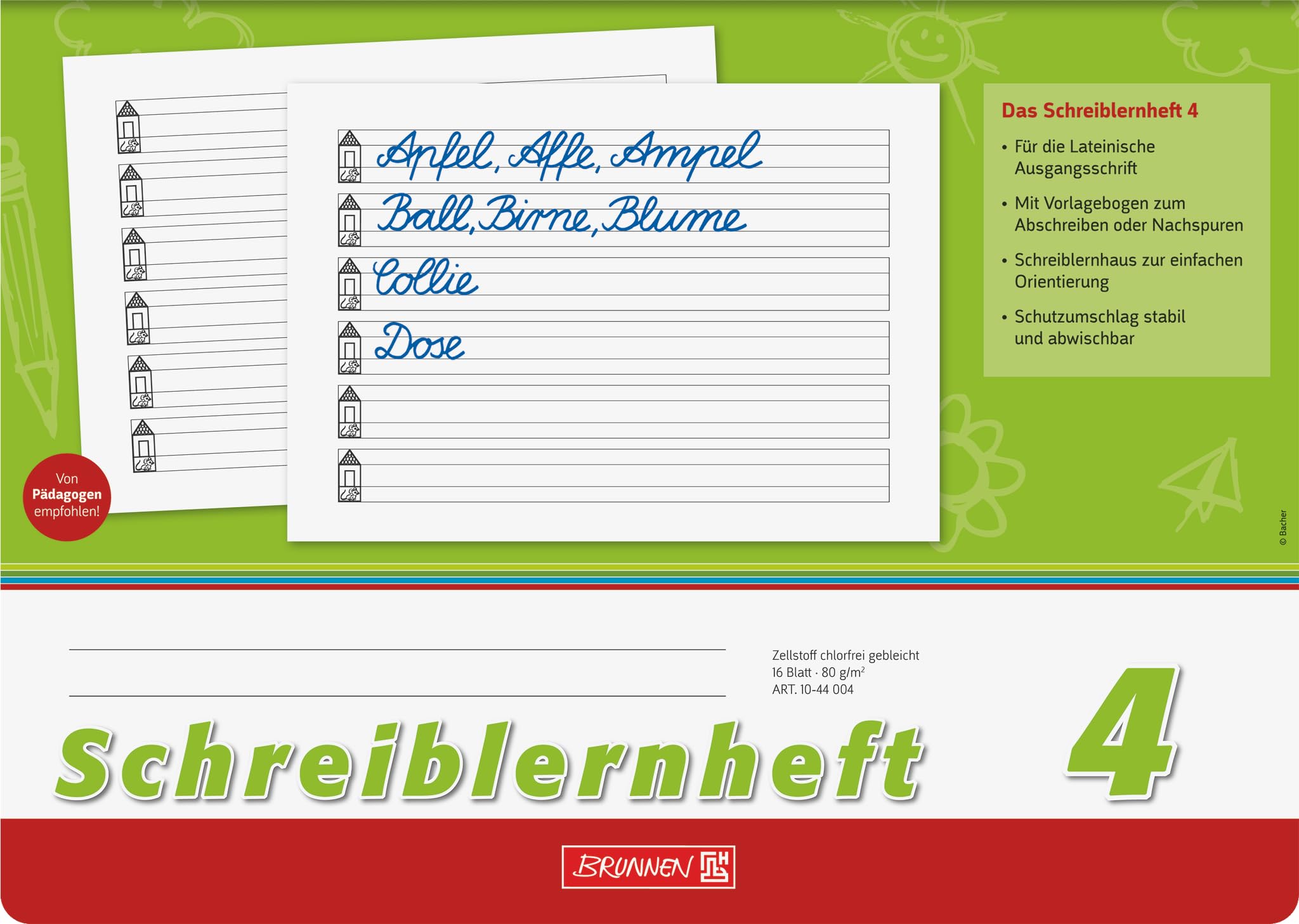 brunnen-1044004-schreiblernheft-4-a4-quer-lineatur-4-16-blatt image 1