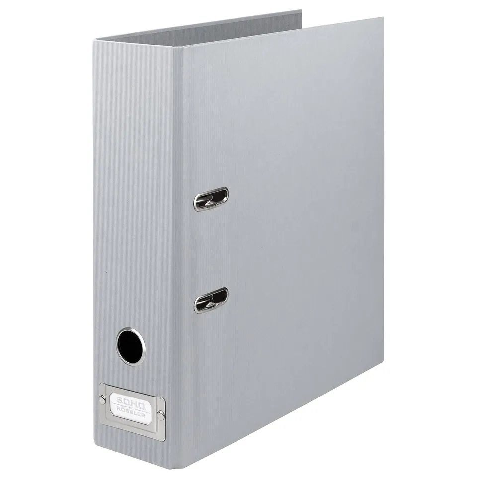 r-ssler-s-o-h-o-ordner-breit-a4-8cm-stone-grau-mit-r-ckenschild-metall image 1