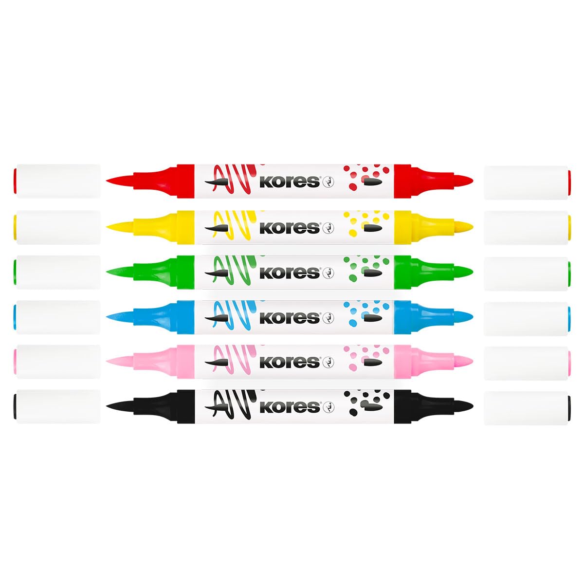kores-kreative-acryl-marker-duo-tip-6-farben-pinsel-und-kegelspitze image 5