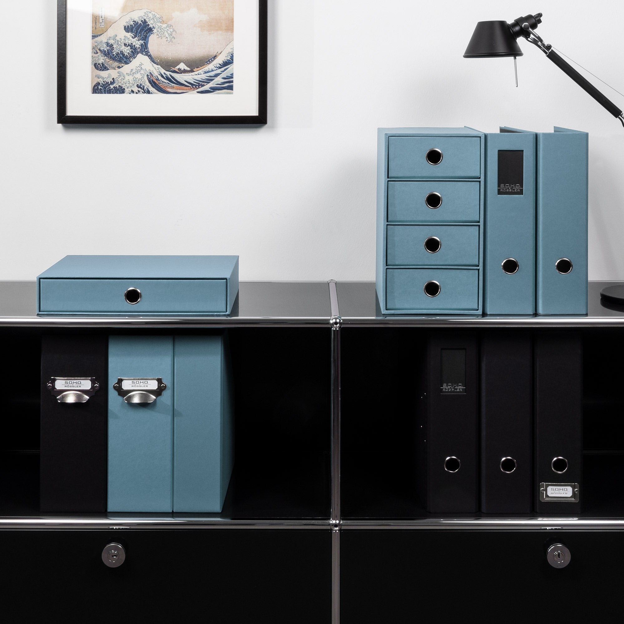 r-ssler-s-o-h-o-schubladenbox-a4-querformat-1-fach-denim-blau image 6