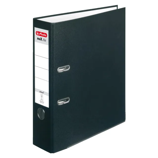 herlitz-max-file-protect-ordner-a4-8-cm-schwarz-mit-einsteckr-ckenschild image 1