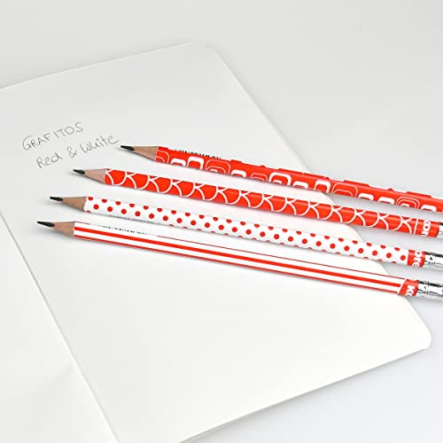 kores-grafitos-bleistifte-hb-12-st-ck-wei-rot-retro-design-mit-radiergummi image 6