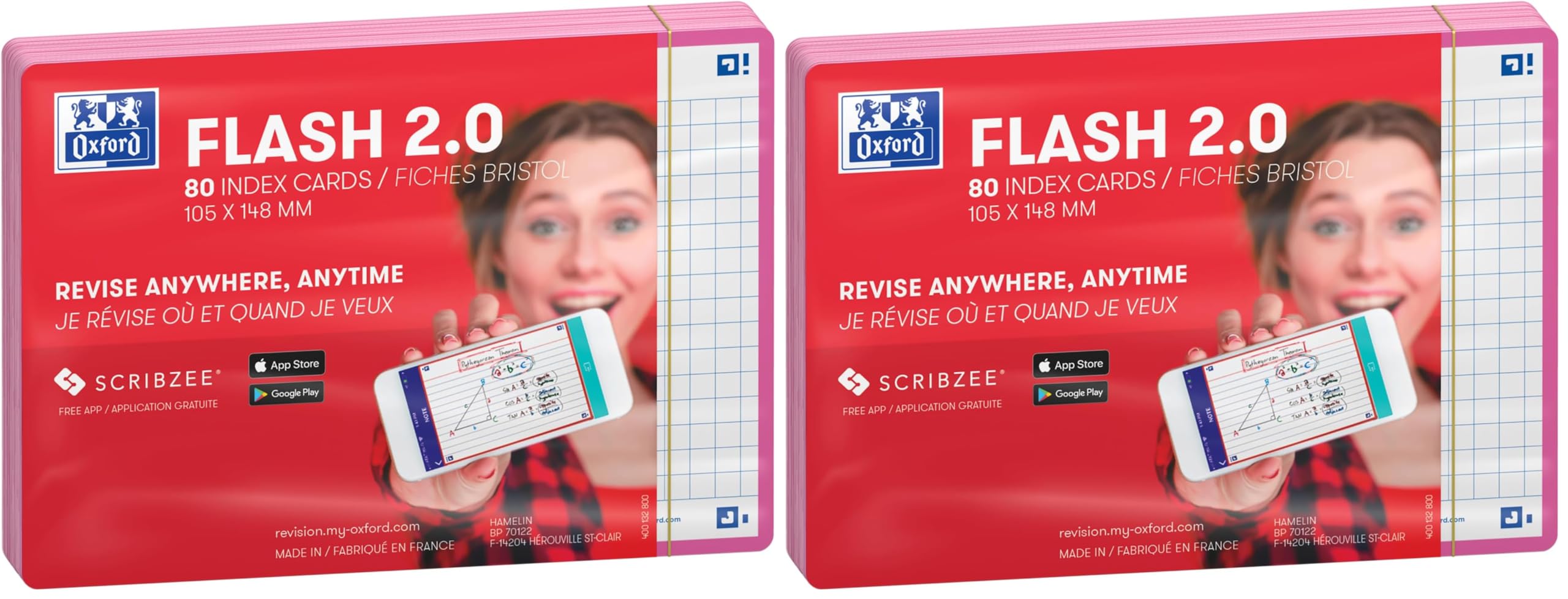oxford-flash-2-0-karteikarten-a6-kariert-80-blatt-mit-rahmen-fuchsia image 6