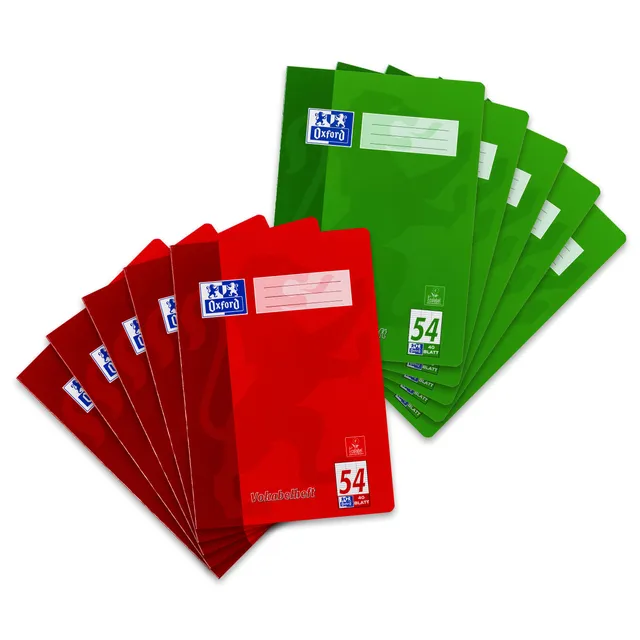 oxford-vokabelheft-a4-lin-54-3-spaltig-40-blatt-rot-gr-n-10-st-ck image 1