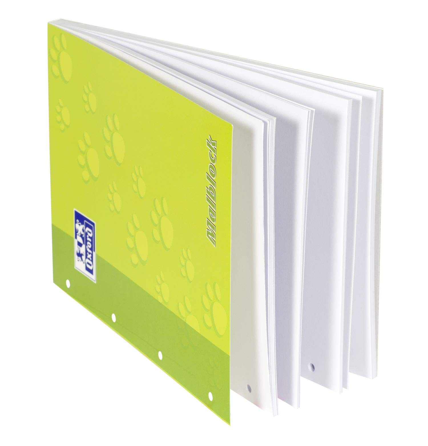 oxford-schule-malblock-a4-blanko-100-blatt-hellgr-n-5er-pack image 3