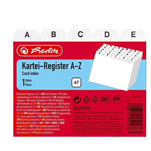 herlitz-1500768-karteiregister-a7-a-z-pp-25-teilig-wei image 2