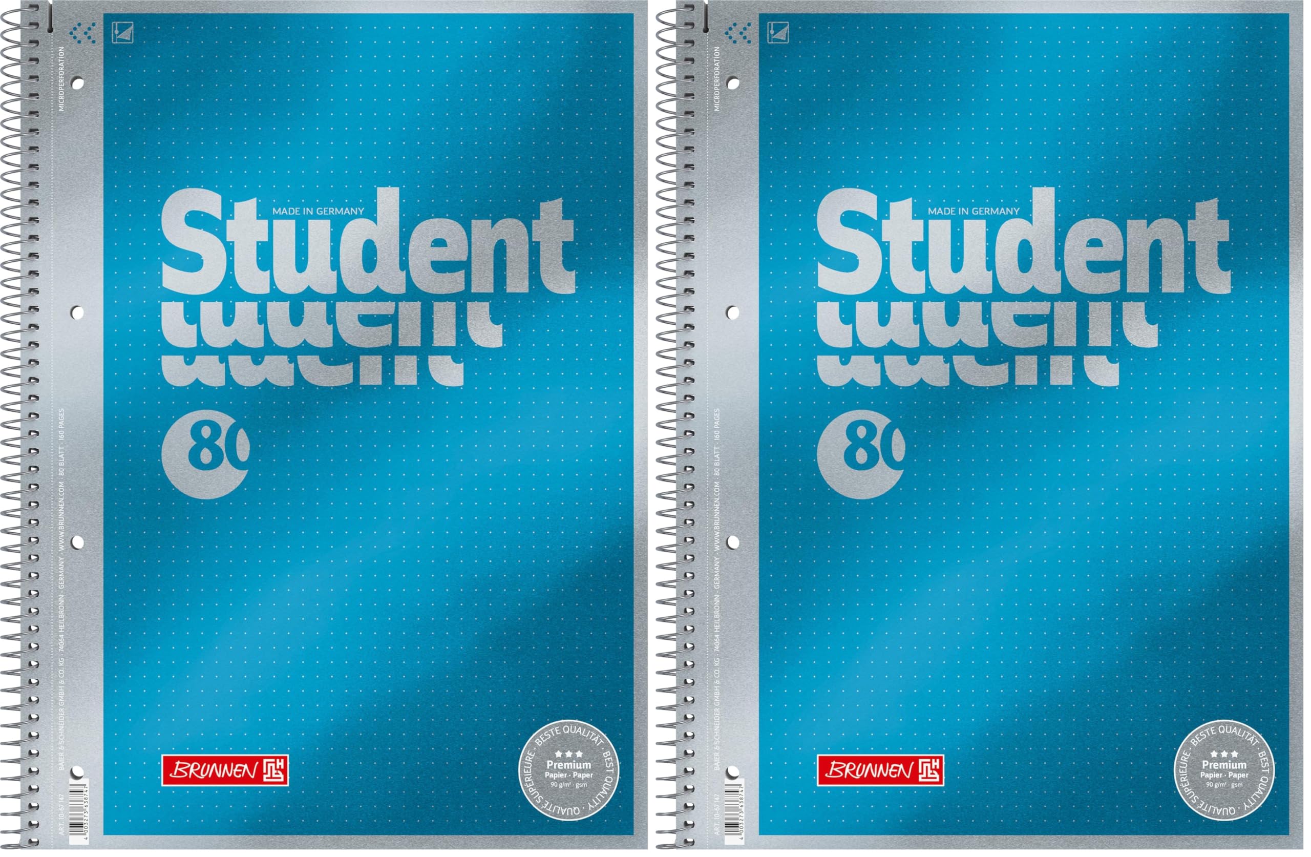 brunnen-premium-collegeblock-dotted-a4-cyan-metallic image 5