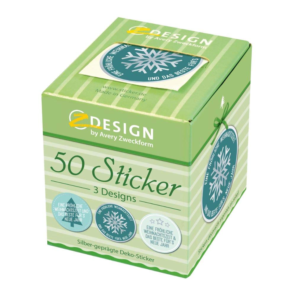 avery-zweckform-56863-weihnachtssticker-rolle-38-mm-silberpr-gung-50-st-ck image 3