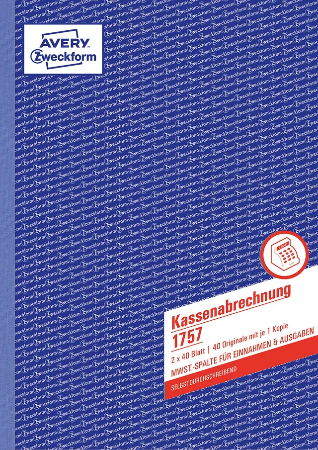 avery-zweckform-1757-kassenabrechnung-a4-2x40-blatt-selbstdurchschreibend-wei-ge image 1