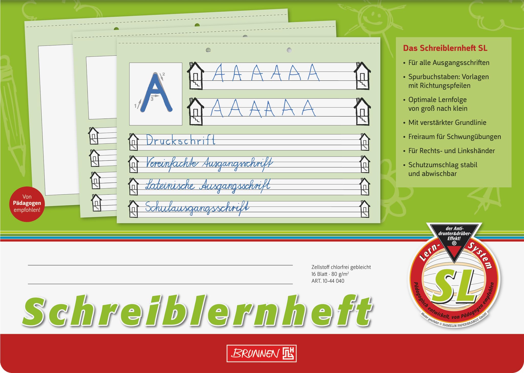 brunnen-schreiblernheft-sl-1044040-a4-quer-lineatur-sl-16-blatt image 1